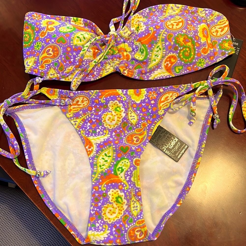 Medium multicolored 2 piece bikini - new